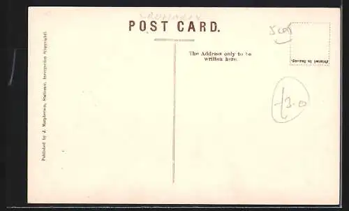 AK Invergordon, U. F. Church, Wappen mit Maiglöckchen, Passepartout