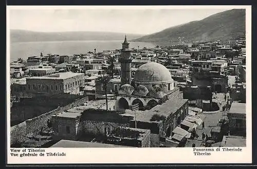 AK Tiberias, Ortspanorama aus der Vogelschau