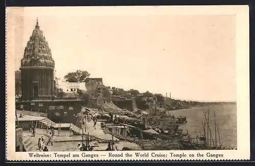 AK Benares, Tempel am Ganges