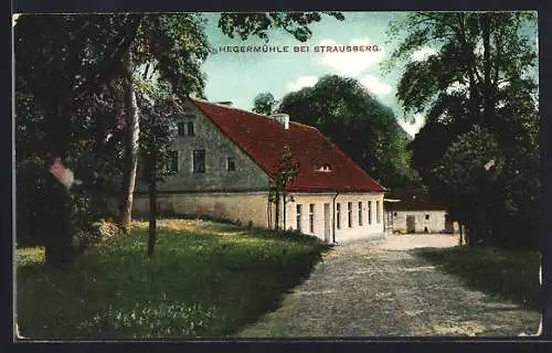 AK Strausberg, Weg zum Gasthaus Hegermühle im Sommer