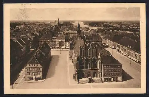 AK Frankfurt, Blick von der Marienkirche, Färberei und Druckerei Meiners, Möbel-Haus, Restaurant Reichshallen