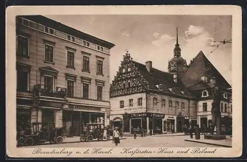 AK Brandenburg / Havel, Kurfürstenhaus und Roland