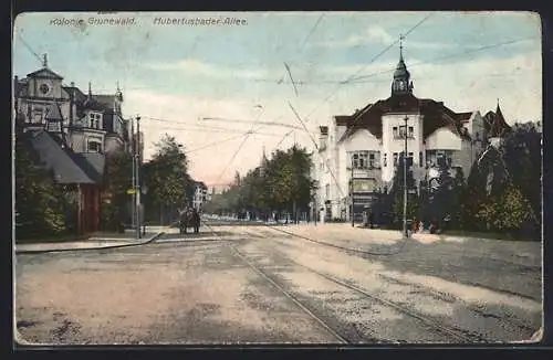 AK Kolonie Grunewald, Passantan auf der Hubertusbader Alle
