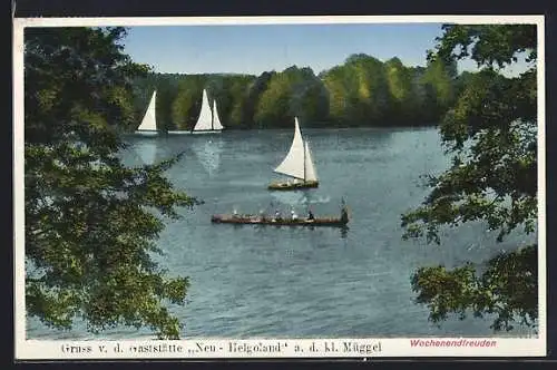 AK Berlin-Schmöckwitz, Boote auf dem Zeuthenersee