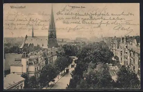 AK Wilmersdorf, Wilhelms Aue mit Kirche