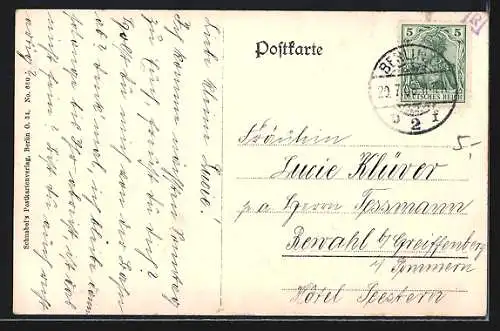 AK Treptow, Abtei, Insel-Restaurant, Blick vom Wasser aus