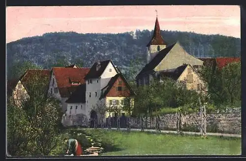 AK Engelthal / Mfr., Historische Partie mit Prosberg