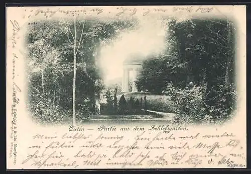 AK Eutin, Partie aus dem Schlossgarten