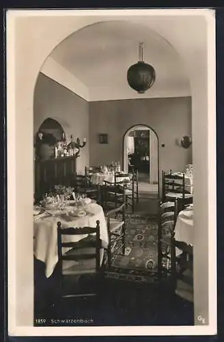 AK Gmund, Gasthaus Schwarzenbach, Innenansicht