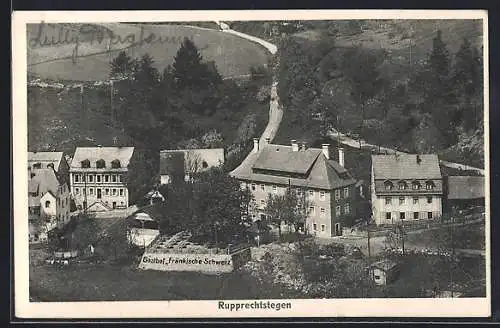 AK Rupprechtstegen, Gasthof Fränkische Schweiz aus der Vogelschau, Bes. J. Baumann