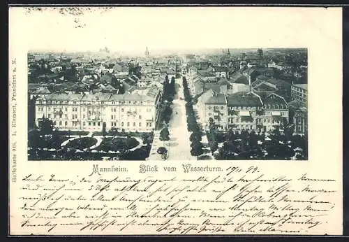 AK Mannheim, Blick vom Wasserturm auf die Stadt