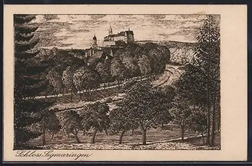 Künstler-AK Sigmaringen, das Schloss Sigmaringen