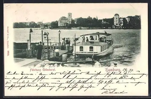 AK Hamburg-Uhlenhorst, Fähre am Fährhaus Uhlenhorst