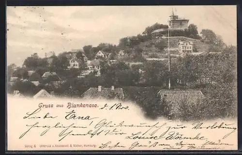 AK Hamburg-Blankenese, Blick zum Süllberg