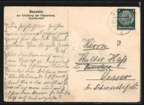 AK Apolda, Baustein zur Erhaltung der Wasserburg Kapellendorf