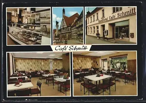 AK Forchheim / Ofr., Konitorei und Cafe Schmitt mit Innenansichten