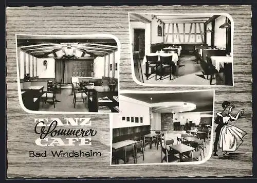 AK Bad Windsheim, Tanz Cafe Sommerer in der Rothenburger Strasse 15, Bes. Hermann Sommerer