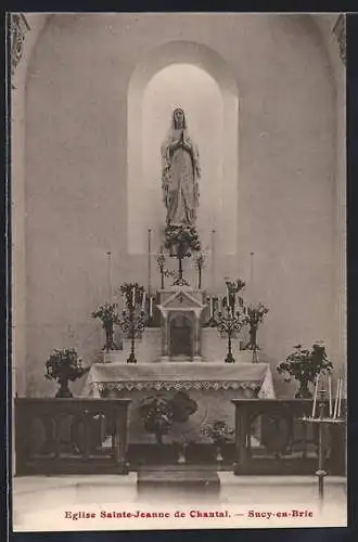 AK Sucy-en-Brie, Intérieur de l`Église Sainte-Jeanne de Chantal