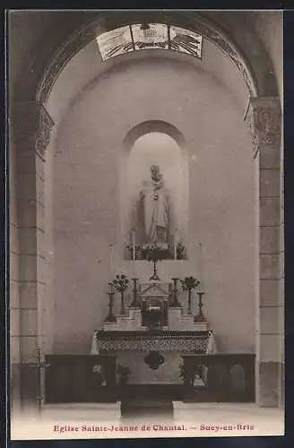 AK Sucy-en-Brie, Intérieur de l`église Sainte-Jeanne de Chantal