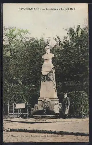AK Bry-sur-Marne, La Statue du Sergent Hoff