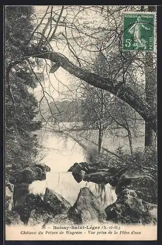 AK Boissy-Saint-Léger, Château du Prince de Wagram, Vue prise de la Pièce d`eau