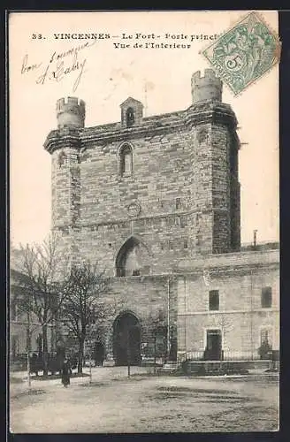 AK Vincennes, Le Fort, Porte principale, Vue de l`Intérieur