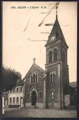 AK Ablon, L`Église et son clocher imposant
