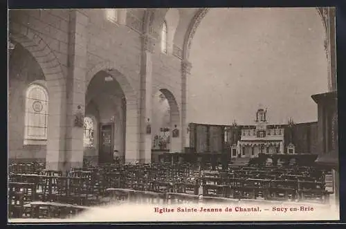 AK Sucy-en-Brie, Intérieur de l`Église Sainte-Jeanne de Chantal