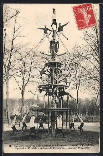 AK Joinville-le-Pont, Pyramide à l`école de gymnastique et d`escrime, équilibre à 10 mètres