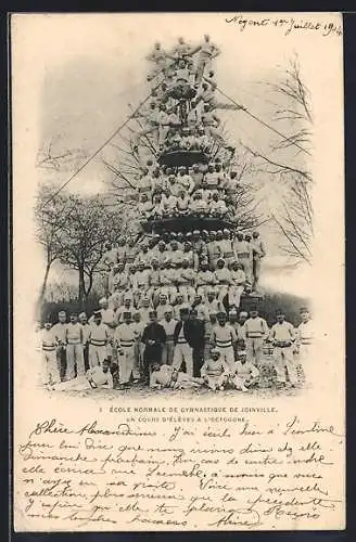 AK Joinville, École Normale de Gymnastique, élèves en pyramide humaine à l`octogone