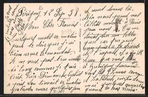 AK Périgny, Le Moulin et son reflet sur l`eau tranquille