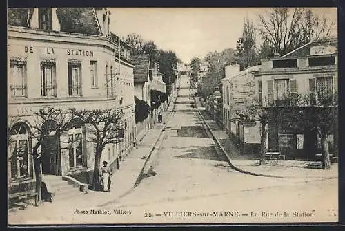 AK Villiers-sur-Marne, La Rue de la Station