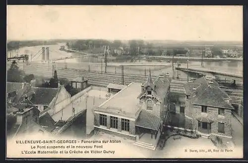 AK Villeneuve-Saint-Georges, Le Pont suspendu et le nouveau Pont, L`École Maternelle et la Crèche Victor Duruy