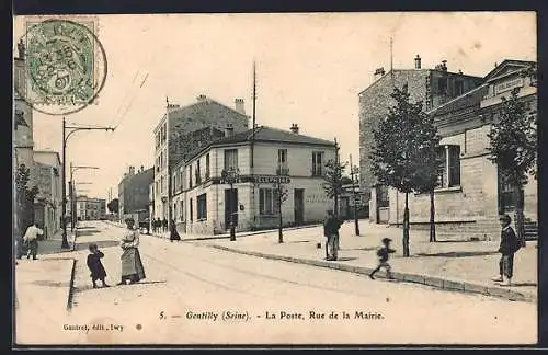 AK Gentilly, La Poste, Rue de la Mairie