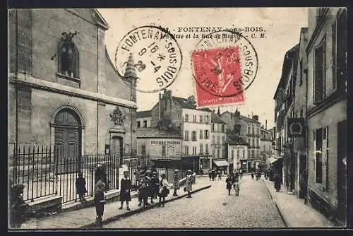 AK Fontenay-sous-Bois, L`église et la rue de Rosny