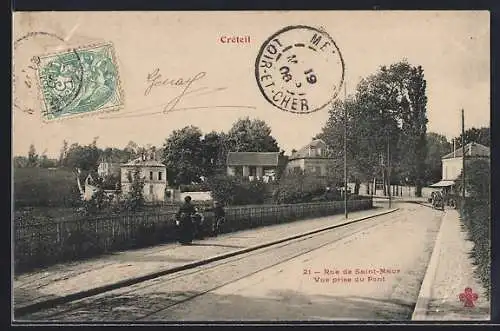 AK Créteil, Rue de Saint-Maur vue prise du Pont