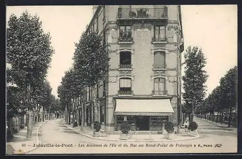 AK Joinville-le-Pont, Les Avenues de l`Île et du Bac au Rond-Point de Polangis