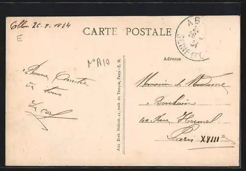 AK Ablon, Quai de la Baronnerie avec auberge et voiture ancienne