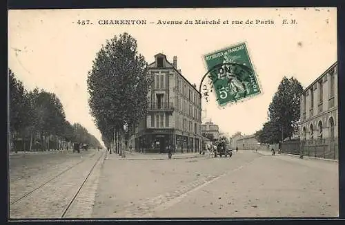 AK Charenton, Avenue du Marché et rue de Paris