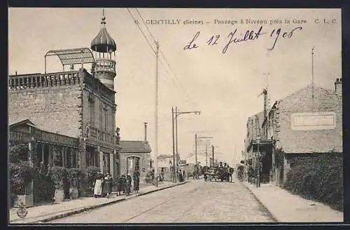 AK Gentilly, Passage à niveau près de la gare