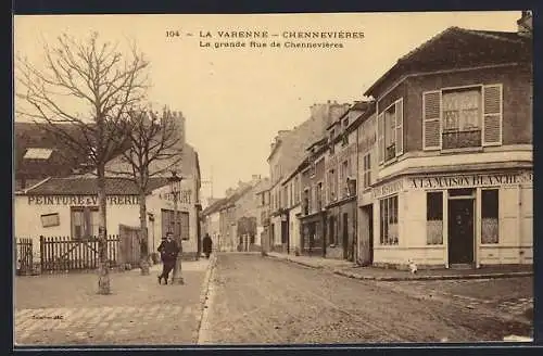 AK La Varenne, La grande Rue de Chennevières