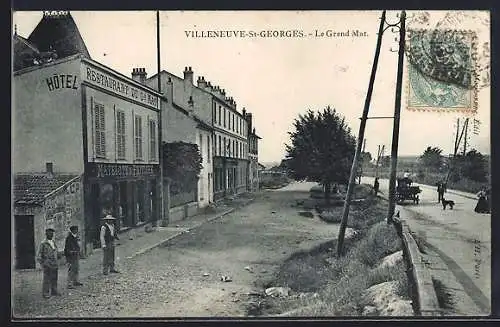 AK Villeneuve-St-Georges, Le Grand Mat avec hôtel et restaurant au bord de la route