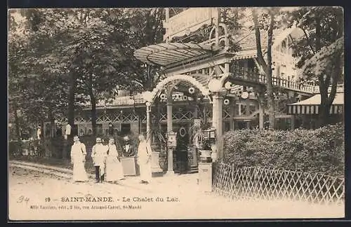AK Saint-Mandé, Le Chalet du Lac avec personnel devant l`entrée principale