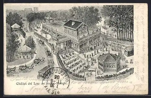 AK Saint-Mandé, Châlet du Lac et scènes animées autour du pavillon