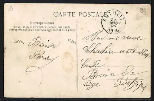 AK Champigny, La Grande Rue avec passants et calèche