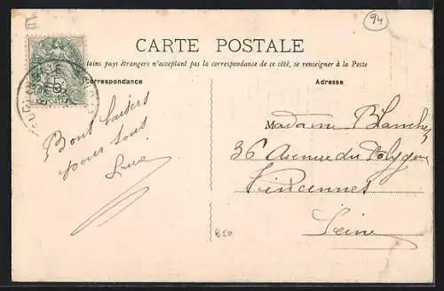 AK Sucy, Rue de Boissy avec vue sur les bâtiments et le clocher au fond