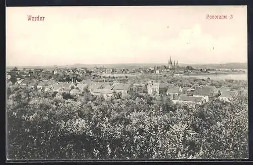 AK Werder / Havel, Panorama der Ortschaft
