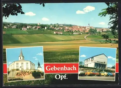 AK Gebenbach /Opf., Totalansicht mit Pfarrkirche und Rathaus