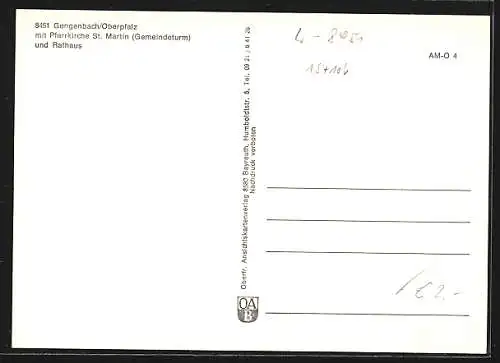 AK Gebenbach /Opf., Totalansicht mit Pfarrkirche und Rathaus