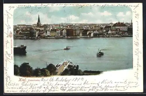 AK Kiel, Panoramaansicht der Stadt